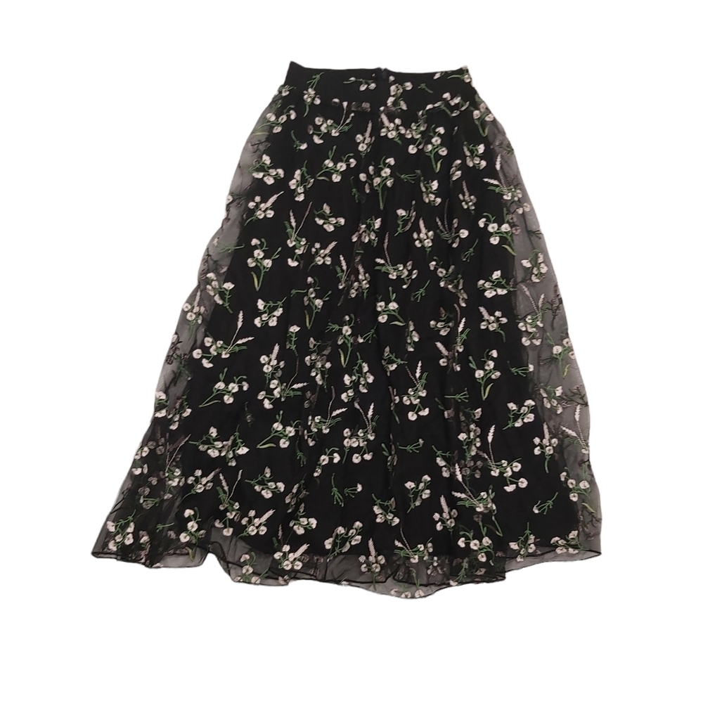 H&M Embroidered Mesh Skirt